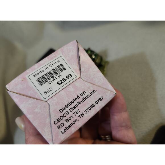 Vintage New Frog Trinket Box Metal Jeweled Mom Baby Set CBOCS - Picture 9 of 9